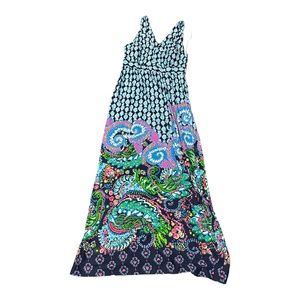 Lilly Pulitzer Georgina Maxi Dress Ride The Wave Engineer Size 6